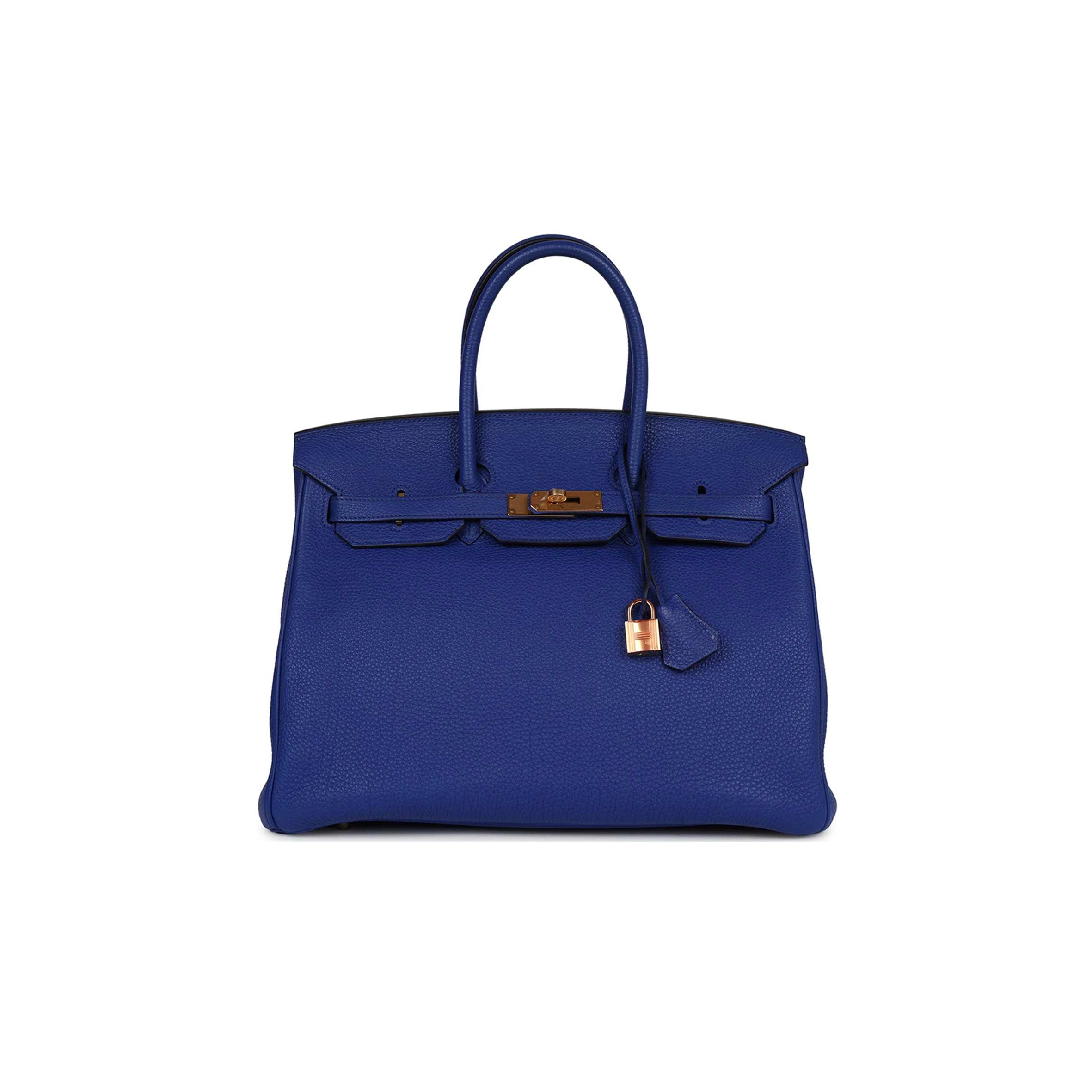 HERMÈS BIRKIN 35 BLEU ELECTRIC TOGO ROSE GOLD HARDWARE (35*28*6cm)